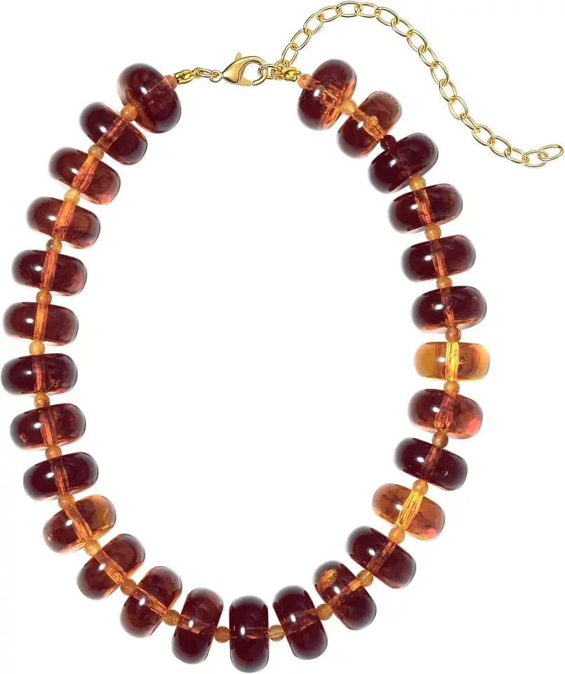 Chunky Beaded Necklaces for Women,Large Resin Beaded Choker,Statement