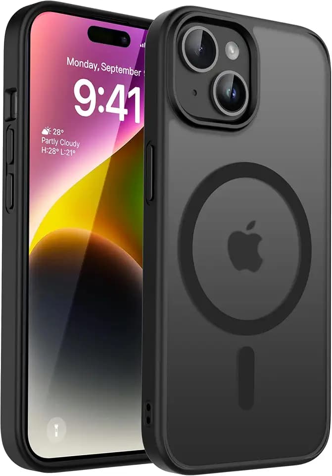 CACOE Magnetic Case for iPhone 13 & iPhone 14 6.1 inch, Matte Black