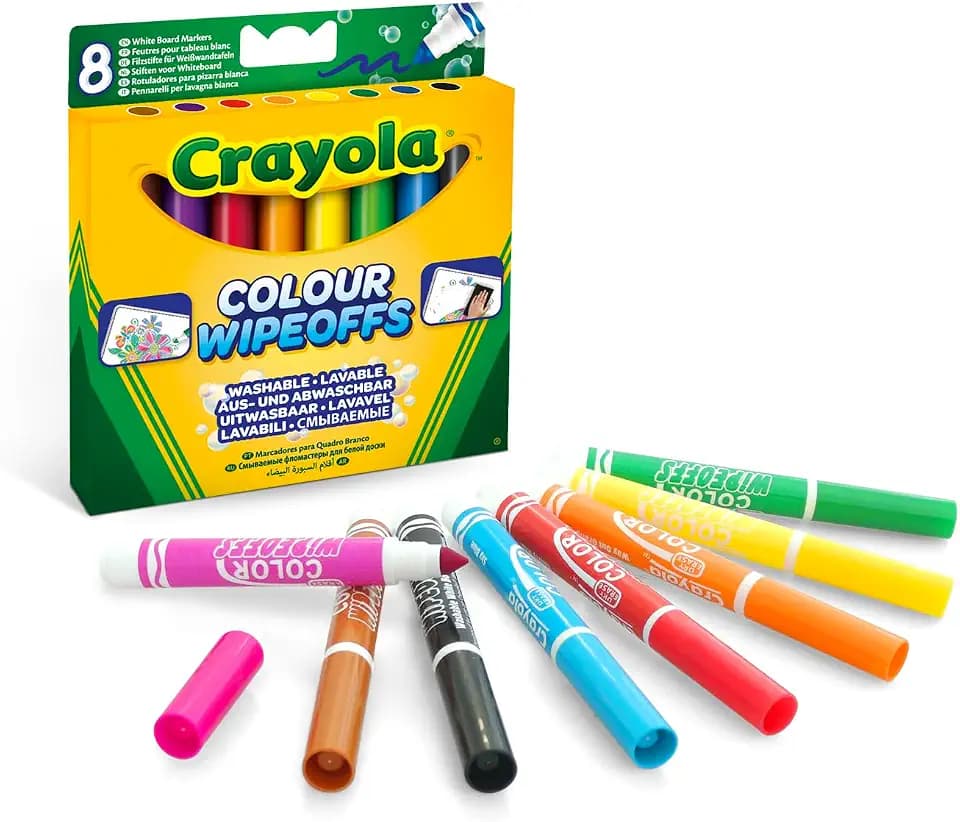 CRAYOLA, Abwaschbare Whiteboard-Marker, 8 Farben, dicke konische Spitze