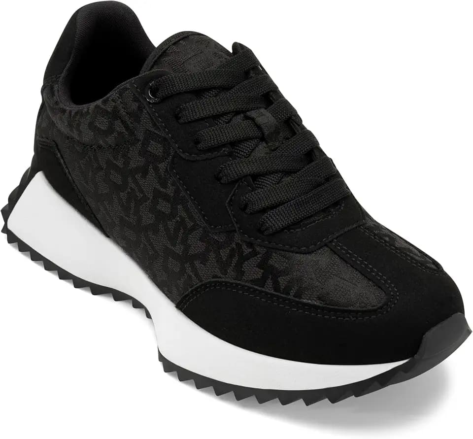 DKNY Womens Naples Lace Up Sneaker with Logo Details
