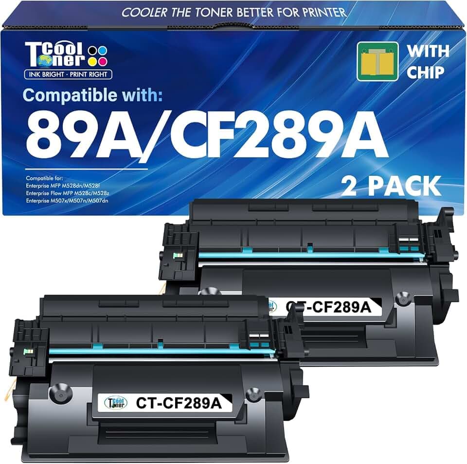 CF289A 89A Black Toner Cartridge M507 for HP 89X CF289X 2 Pack