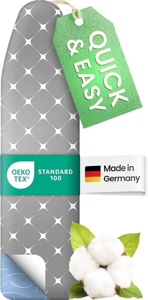 SimplySmooth Premium Bügelbrettbezug 150x50 I OEKOTEX100 I Made IN Germany I Bügeltischbezug I Komfortpolster I Bügelbezug für 145-150x45-50cm Bügelbrett Bezugfür Dampfbügelstation I Größe XXL
