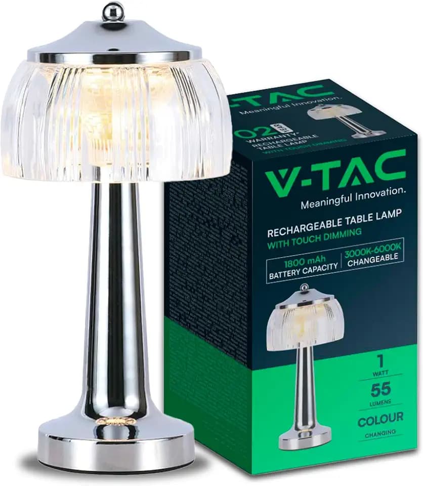 Wiederaufladbare Tischlampen - Chrom - IP20-1W - 55 Lumen - 3IN1