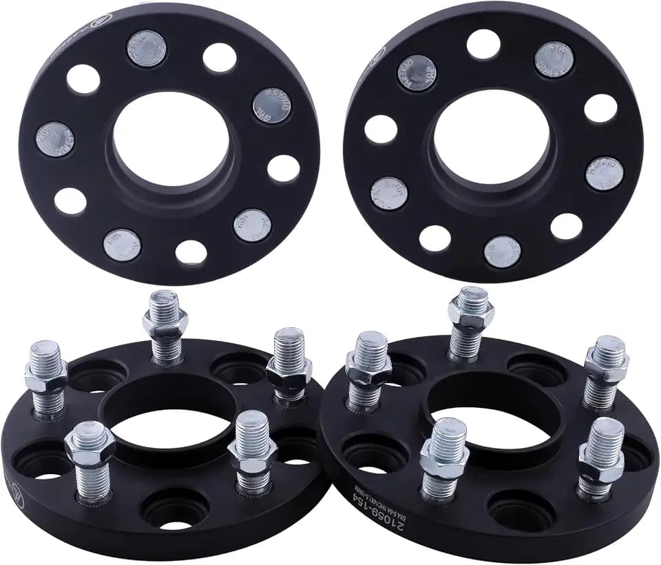 Black Forged 5x4.5 Hubcentric Wheel Spacers 15mm with 12x1.5 Studs 67.1mm Hub Bore Compatible with Jeep Hyundai-Mazda-Mitsubishi 5 Lug 5x114.3 for Compass Patriot Genesis Tucson - Pack of 4