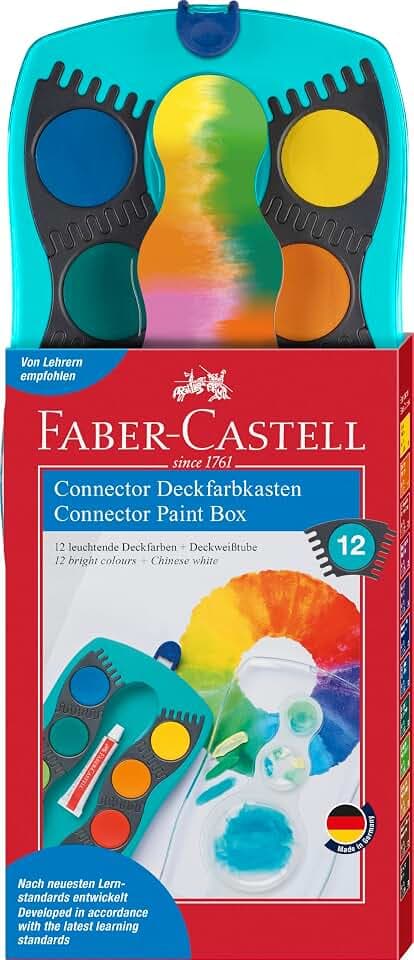 Faber-Castell - Wasserfarbkasten Connector 12 Farben Türkis