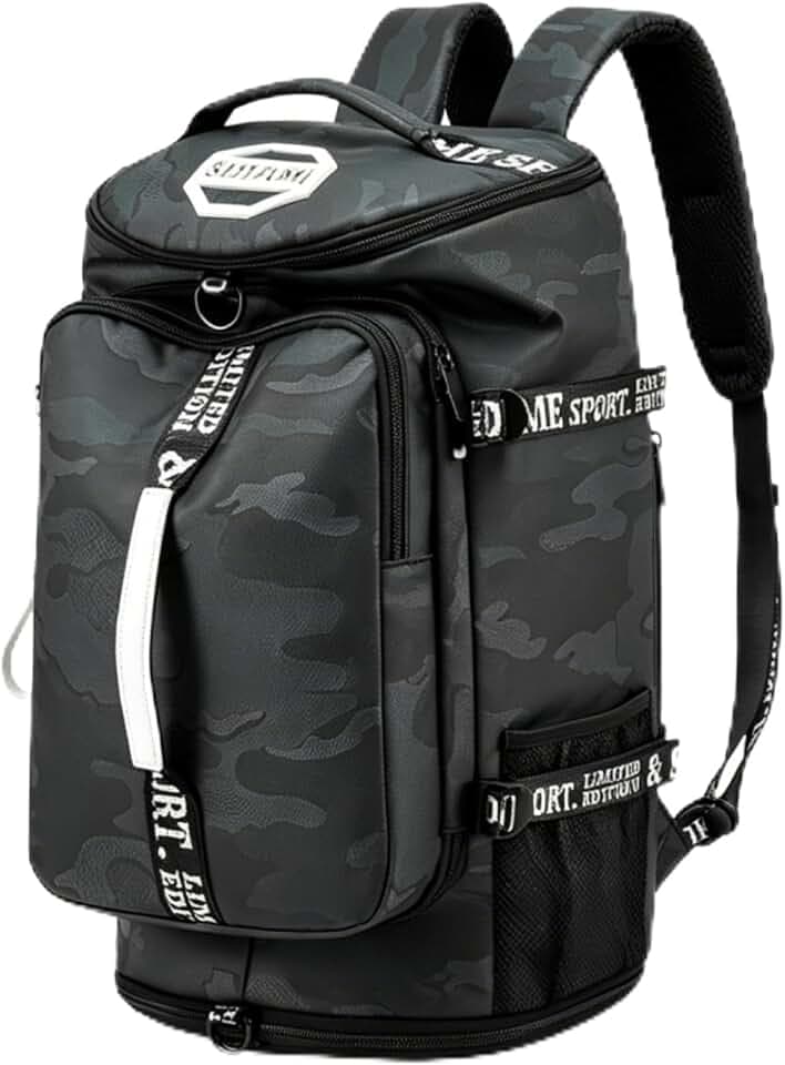 Gym Duffle Bag Backpack,4‑Way Waterproof with Shoe Compartment Travel Laptop