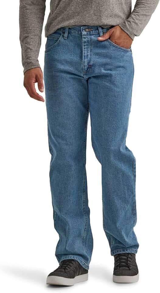 Wrangler Authentics Herren-Jeans mit 5 Taschen, Klassische, Flexible, lässige Passform, Light Stonewash Flex, 52W / 32L