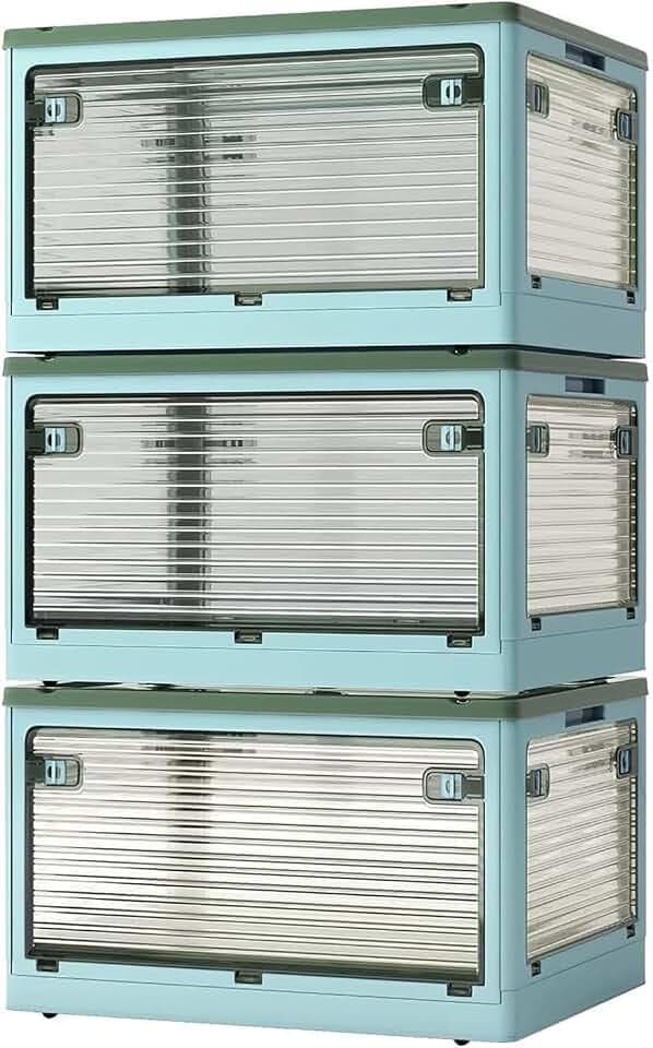 3 Pack Aufbewahrungsboxen mit Deckel 84L Kunststoffboxen mit Rollen