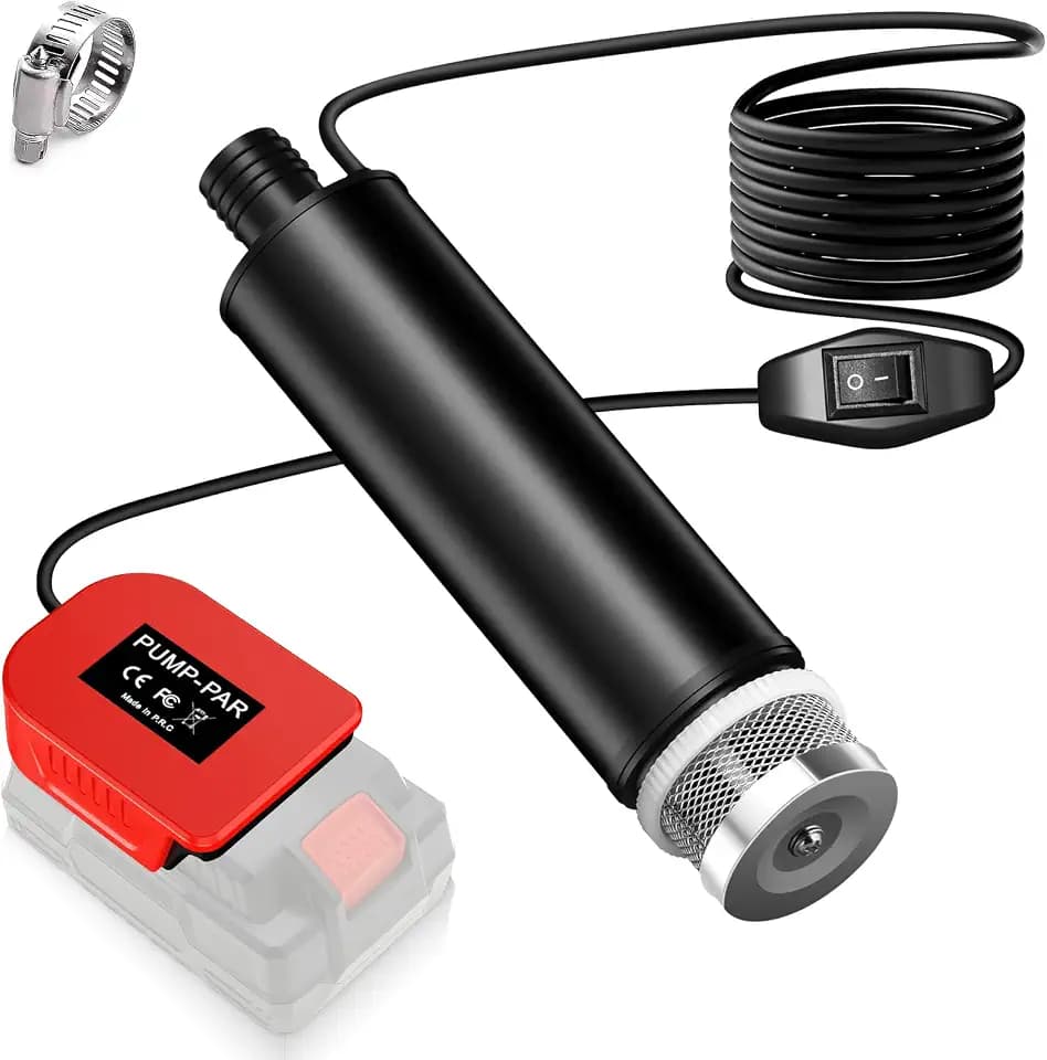 Wasser Pumpe Sumpf Pumpe for Parkside 20V Akku, Tauchpumpe für Campingwannen, Garten, Wohnmobil, Teichentwässerung, Baustellen(KEIN Akku)