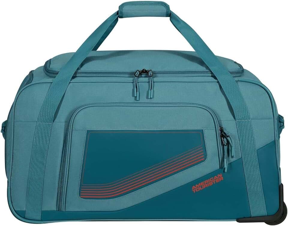 American Tourister City Racer - Reisetasche mit Rollen 68 cm, 98 L - Viel Stauraum & Separates Schuhfach - Wasserabweisend, Mehrere Griffe, Robust - Blau (Petrol)