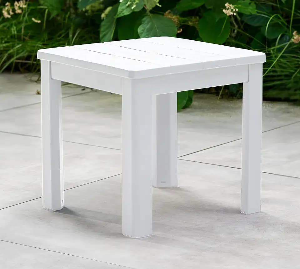 Keter Outdoor Chaise Side Table - White