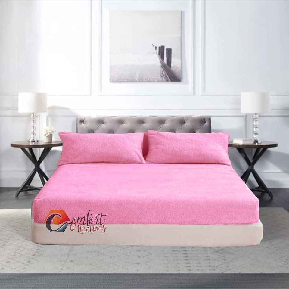 Teddy-Fleece-Kissenbezüge, warm und gemütlich, superweich, kuschelig, rosa, 1 Paar, ca. 50 x 75 cm
