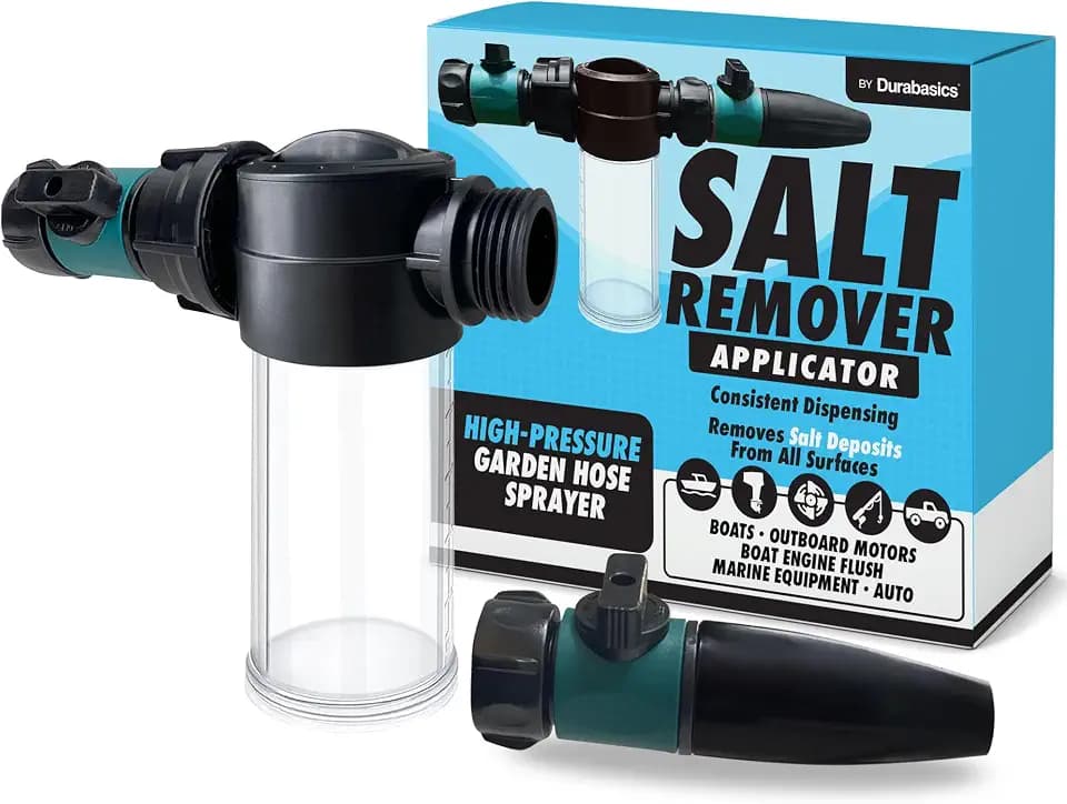 Durabasics Salt Remover Flush Kit with High-Pressure Hose- Remove Salt Deposits Applicator for Boat - Marine Engine Flush - Perfect for Flushing Inboard/Outboard Motors and Removes Salt Deposits Away