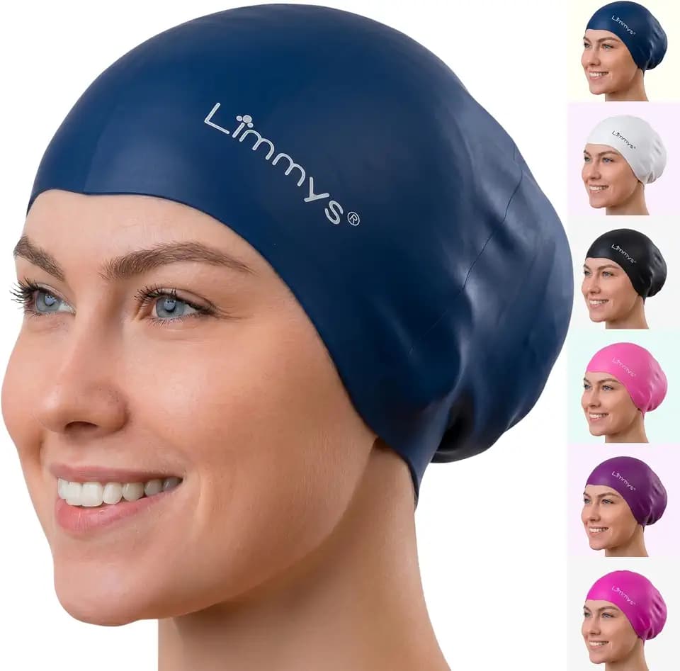 Limmys Long Hair Swim Cap for Women & Men – Extra Space, Stretch, Non-Slip