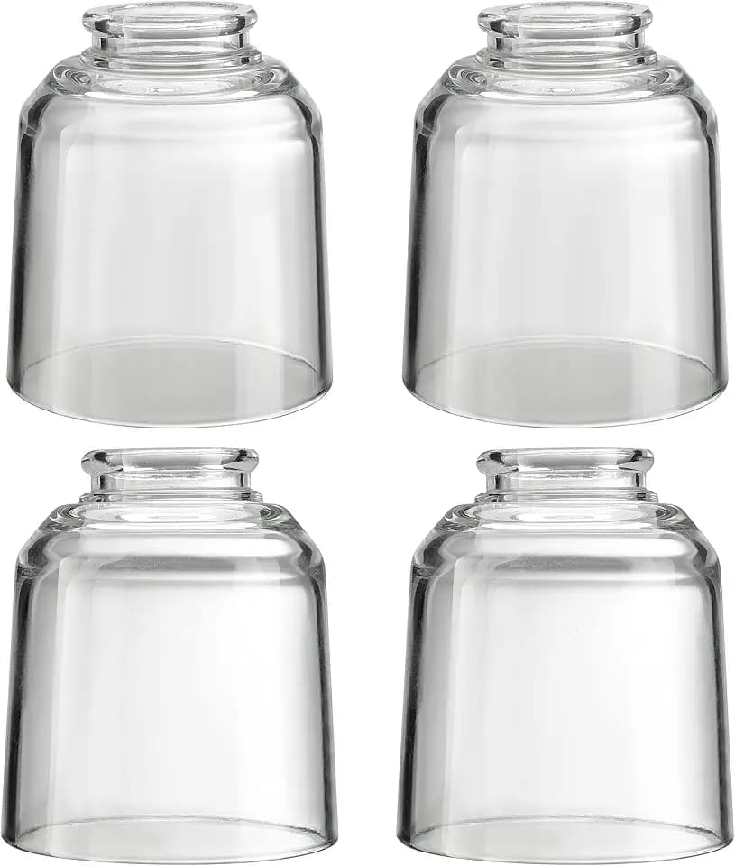 Aspen Creative 23175-60-4, Contemporary Clear Ceiling Fan Replacement Glass Shade, 2-1/8" Fitter, Size: 4" D x 4-3/4" H, 4Pcs/Pack
