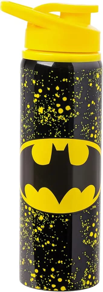 Silver Buffalo Batman Logo, Stainless Steel Water Bottle, 25oz