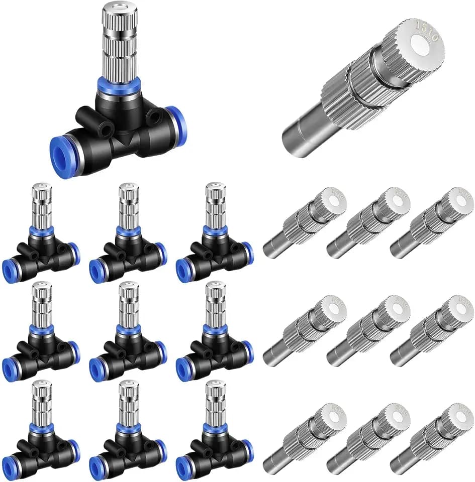 Gisafai 20 Pcs Brass Misting Nozzles Replacement Kit Outdoor, Three Section