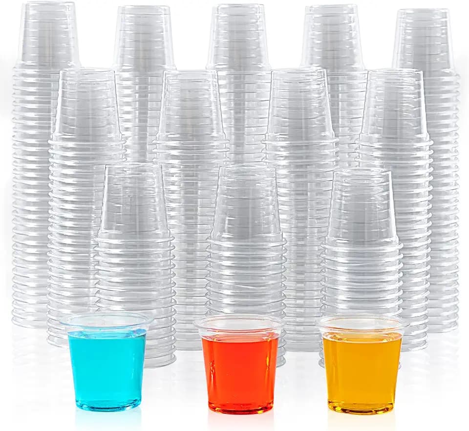 Lilymicky 1000 PACK 1 oz Plastic Shot Glasses, 1 Ounce Disposable Shot Cups