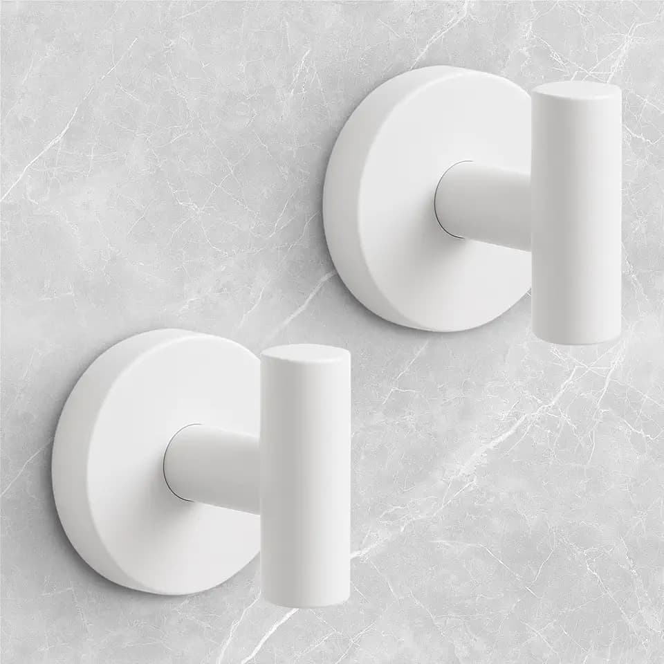 Shower Hooks for Inside Shower,No-Drill Removable&Reusable Towel Hooks for Bathroom,Heavy Duty Suction Cup Hooks for Glass Window,2 Packs(White)