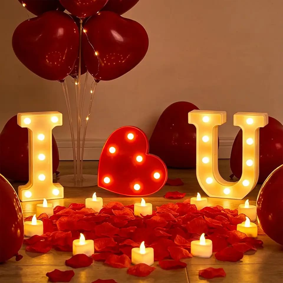 I Love You Sign Light Up Letters, Proposal Decorations Kits Romantic Night