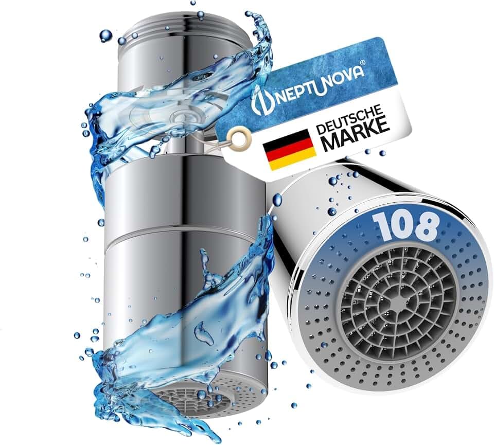 Wasserhahn Verlängerung 360 schwenkbar - drehbarer Wasserhahn Aufsatz für Küche & Bad - universell & sparender Strahlregler aus Messing (Chrom, M24 männliches Aussengewinde)