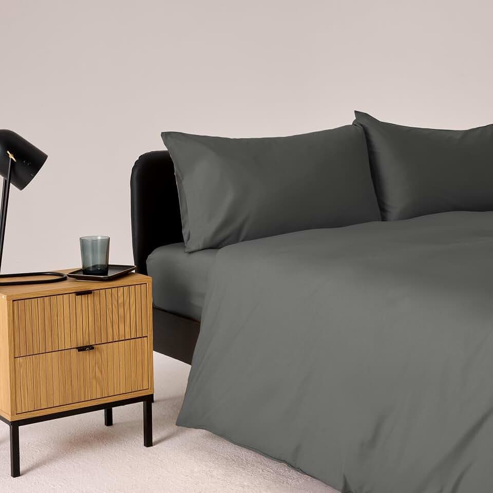 Bassetti Bettwäsche-Set für Einzelbett, grau, 100% Baumwolle, 155 x 200 cm