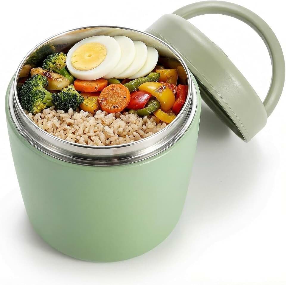 Thermobehälter für Essen 1200ml – Warmhaltebehälter aus Edelstahl mit Deckel & Löffel, Thermobox für Kinder & Erwachsene, Lunchbox Thermo Auslaufsicher für Schule Büro Outdoor inkl. Isoliertasche