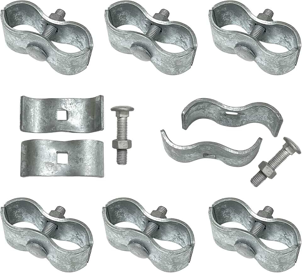 Kenall Kennel CLAMPS: Chain Link Fence Pipe Saddle Clamp, 1-3/8"