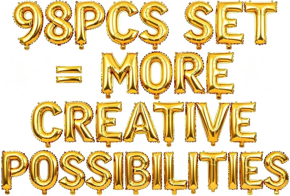 98 Pcs Gold Letter Balloons, Custom 3 Set A-Z Set for Personalizing Names & Phrases Party Supplies Banners - with 1 Set AEOLMPRST 20Pcs for Wedding/Birthdays/Annivs/Grads Party Banner Custom Phrase