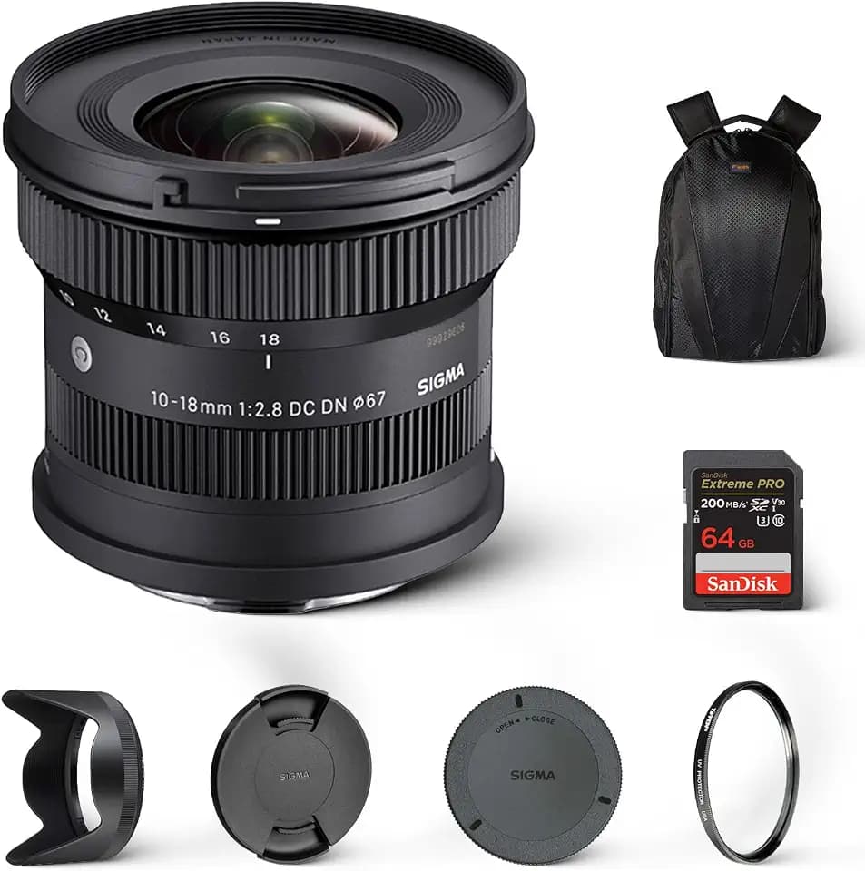 Sigma 10-18mm F2.8 DC DN Contemporary Lens for Sony E, Ultra Wide-Angle Kit