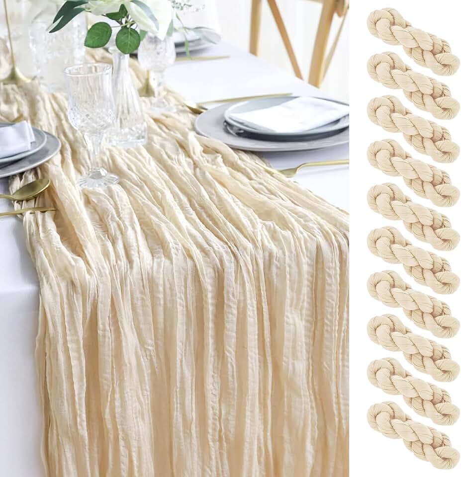 Tischläufer Beige, 10 Stück Käsetuch Tischläufer 90 x 300 cm