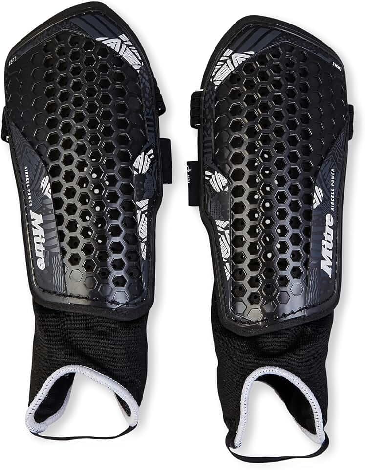 Mitre Aircell Football Ankle Protection Shin Pads | Extremely Breathable | Lightweight Shin Guard