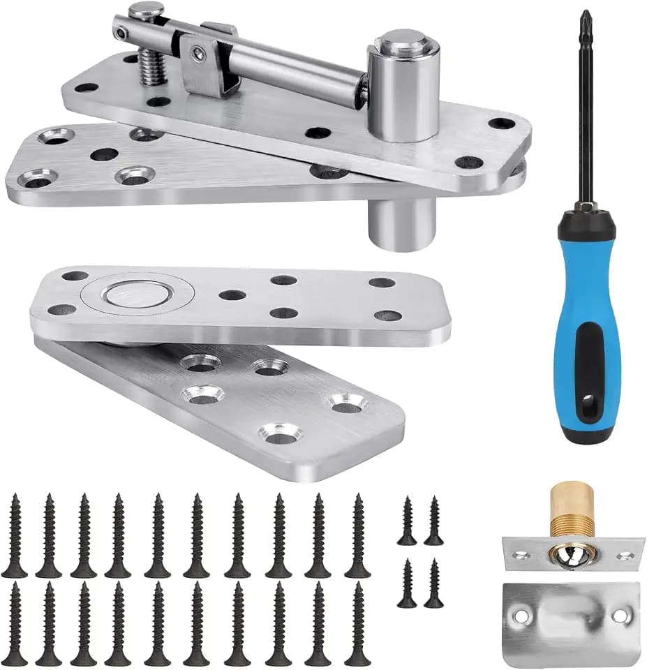 Stainless Steel Hidden Door Hinge, Swinging Pivot Hinge 360°Rotation, 570Lbs Load-Bearing, Hidden Door Hardware for Secret Door, Perfect Concealed Door Bookcase Hinge & Bookshelf