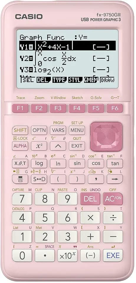 Casio fx-9750GIII Graphing Calculator, Python Programming, Pink