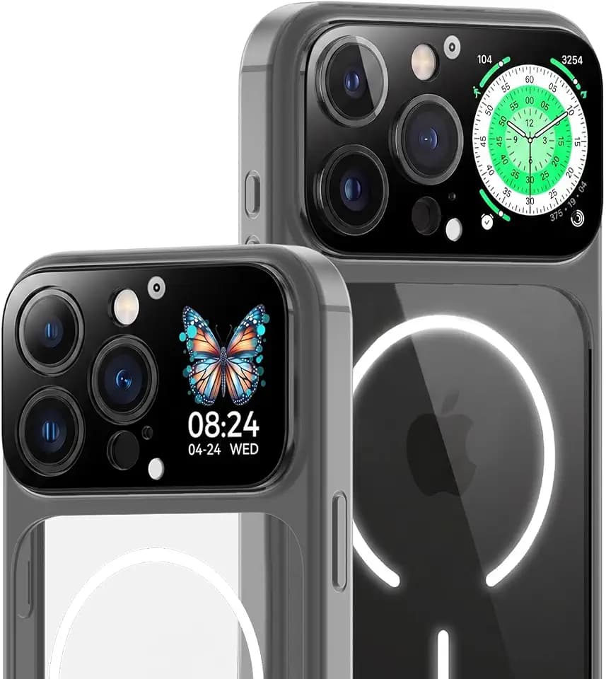 Phone Case for iPhone 16 Pro Max, Smart Display, for MagSafe, Clear Back