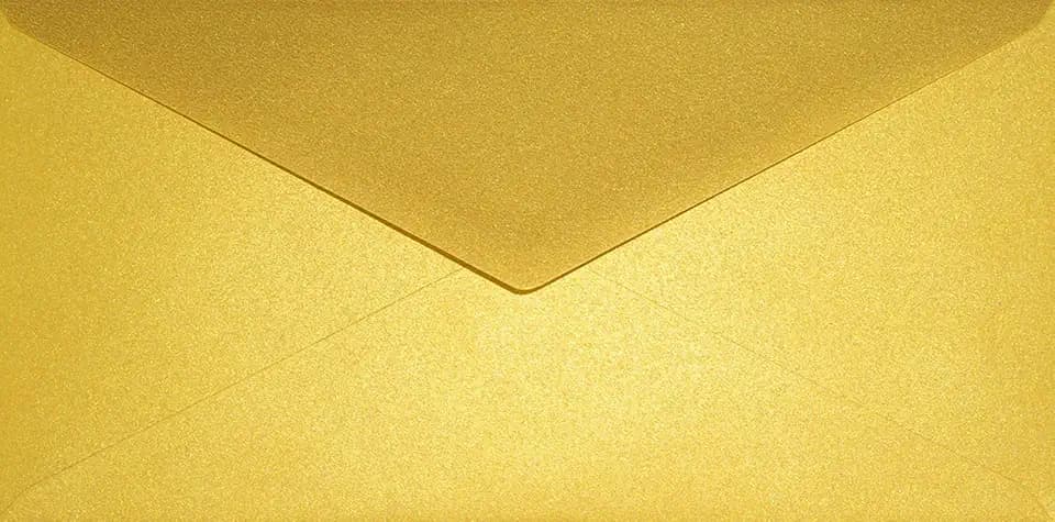 Netuno 25 Kuverts Perlmutt-Gold DIN lang 11x22 cm glänzend und festlich
