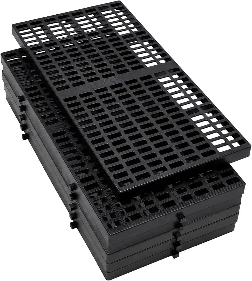 6 Pcs HDPE Plastic Storage Pallets 23.6x11.8 X1.18 Inch Elevated Floor Pad