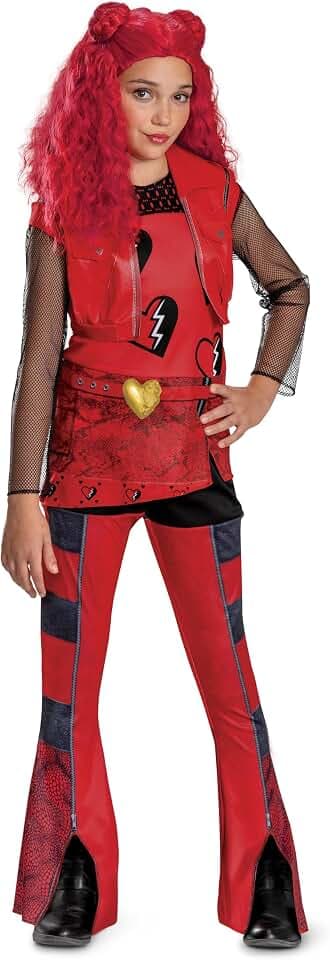 Descendants Red Costume for Kids, Official Disney The Rise of Red Costume Jumpsuit, Wig not Included, Child Size (4-6x)