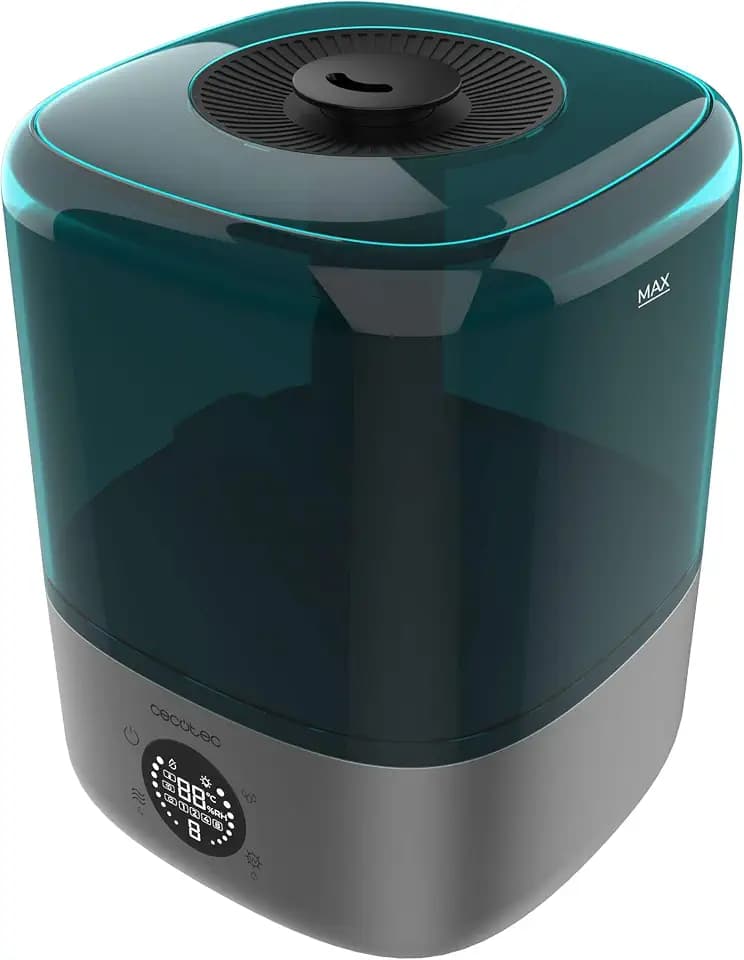 Cecotec Wasser-Luftbefeuchter mit Fernbedienung Breezecare 2900 Smart. 25W, maximale Befeuchtung 300ml/h, 4,5L Tank, Touchscreen, Timer bis zu 8 Stunden, Feuchtigkeitskontrolle von 45% bis 90%