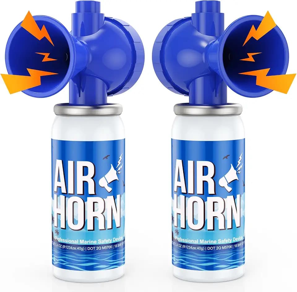 Nicehil 2 Pack Air Horn, 122dB Loud Marine Safety Horn for Boating, Blue