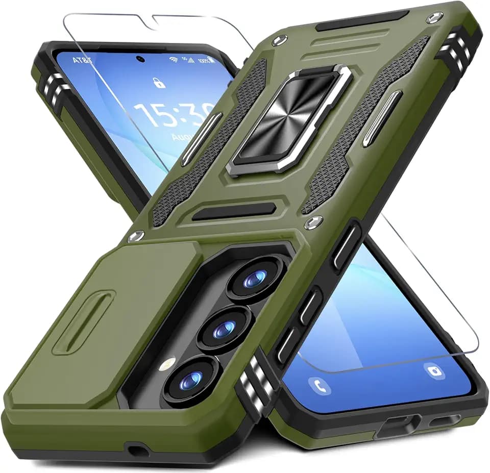 DEERLAMN for Samsung Galaxy S26 Case with Screen Protector,Olive Green