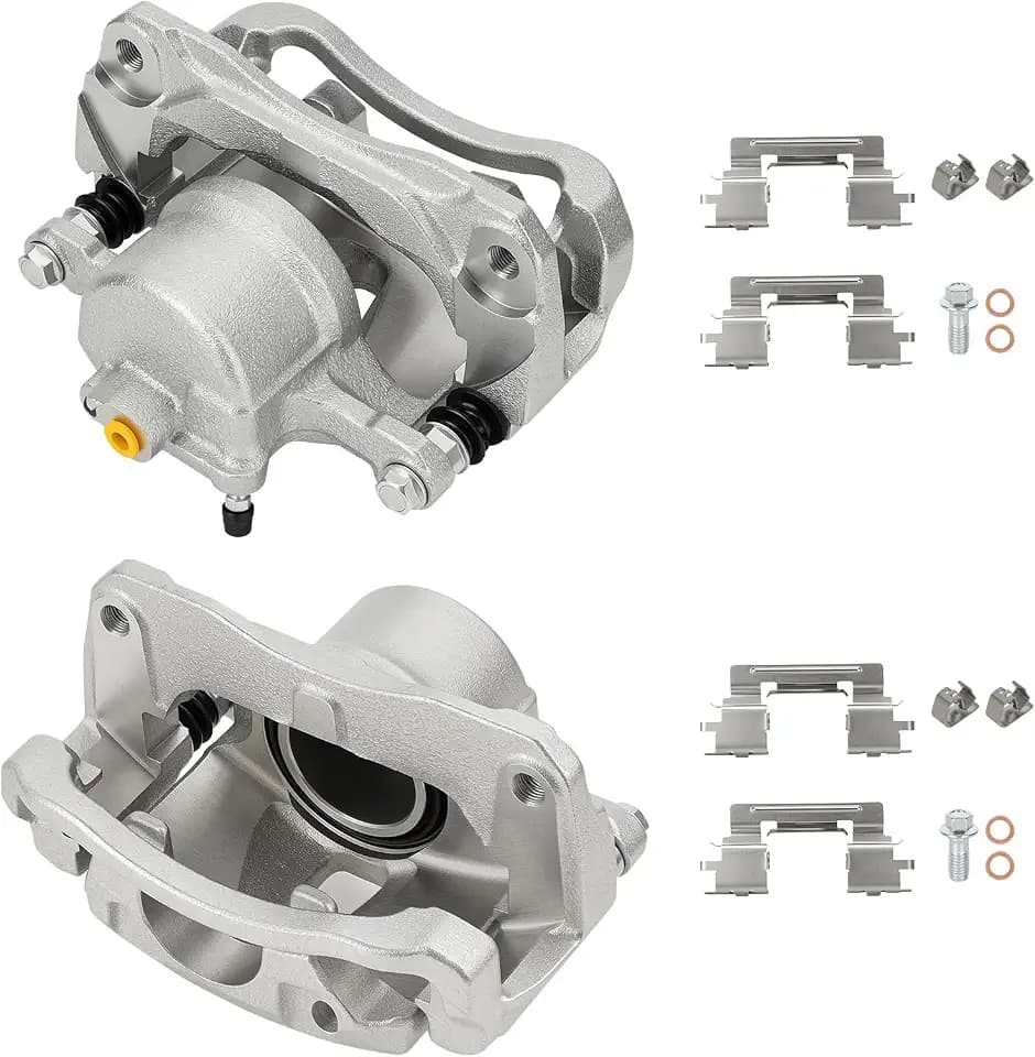 Front Disc Brake Caliper Assembly w/Bracket Fit for 2005-2006 Toyota Camry 3.0L 3.3L, 2004-2010 Sienna 2.4L 3.3L 3.5L, 2005-2007 3.5L, 2004-2008 Solara 2.4L 3.3L, Replaces 19-B2714 19-B2715