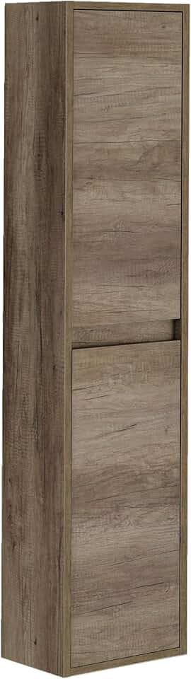 ARKITMOBEL, Badezimmer-Säule mit 2 Türen – schmaler Badhochschrank in Nordik-Optik, platzsparendes Badezimmermöbel, Maße: 30 x 140 x 25,5 cm (B x H x T), Modell Dakota