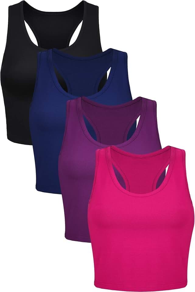 Geyoga Damen Casual Crop (4er Pack)