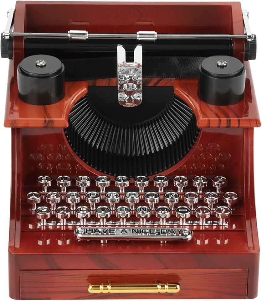 Spieluhr Mini Vintage Kreativ Retro Geschenk Tisch Dekoration Weihnachten Geschenk Spielzeug anderes Modell (Schreibmaschine)