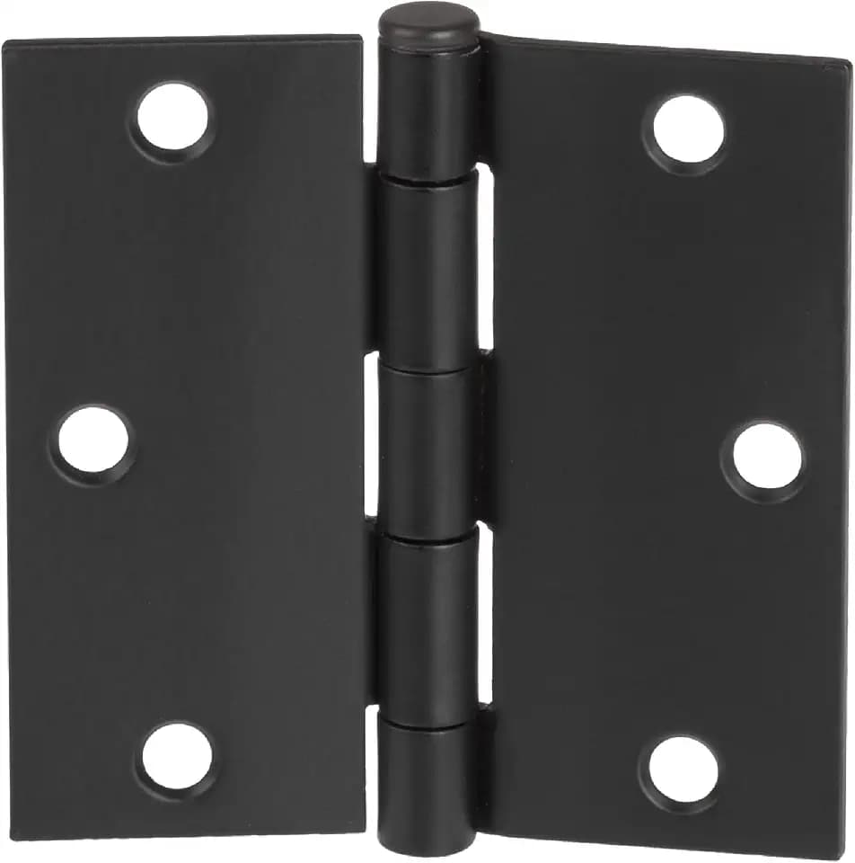 Ilyapa Door Hinges, 3.5x3.5 Inch Square - Black, 18 Pack, Includes Mounting