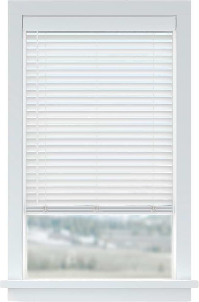 LEVOLOR Basics Cordless Faux Wood Blinds for Indoor Windows, 35" x 64"