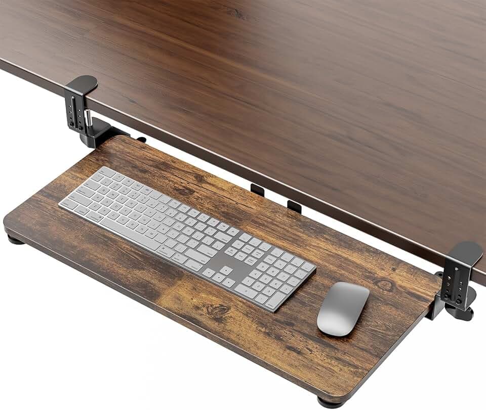 Large Keyboard Tray Under Desk, Pull Out Keyboard & Mouse Tray for Typing