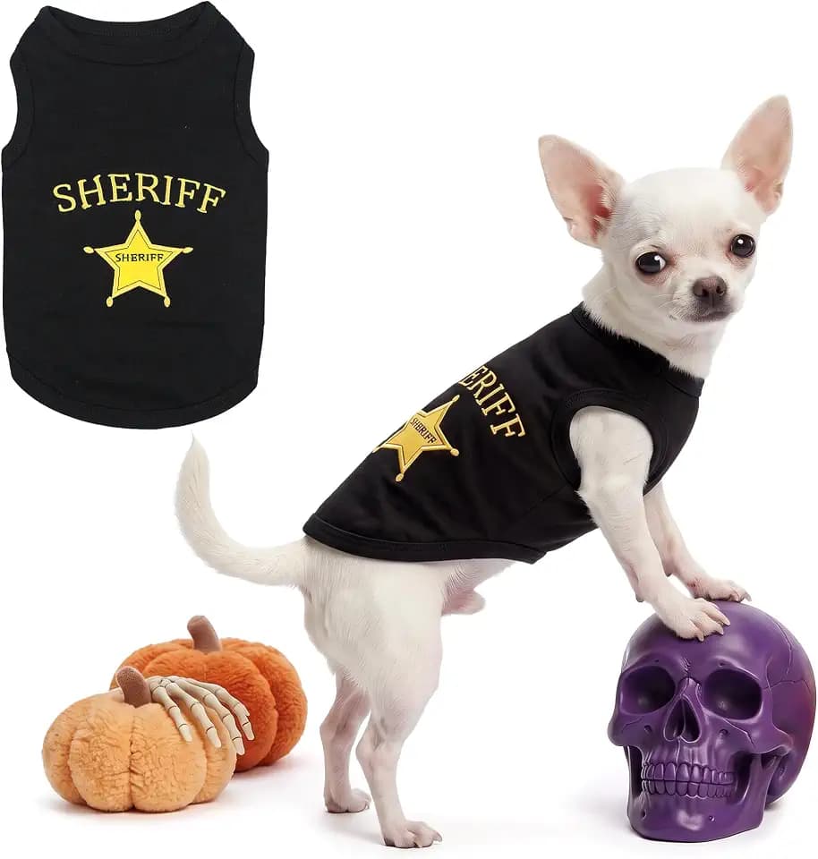 Parisian Pet Dog Halloween Costume - Sheriff Halloween Shirt for Dogs