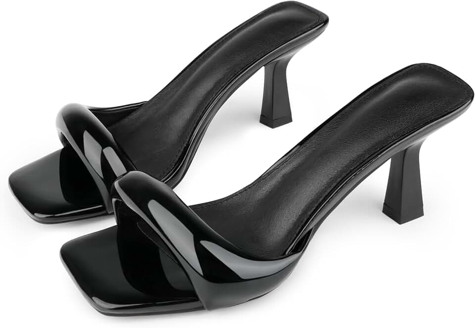 Women's Heeled Mules Square Toe Kitten Heels Sandal